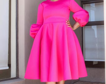 Pink midi dress
