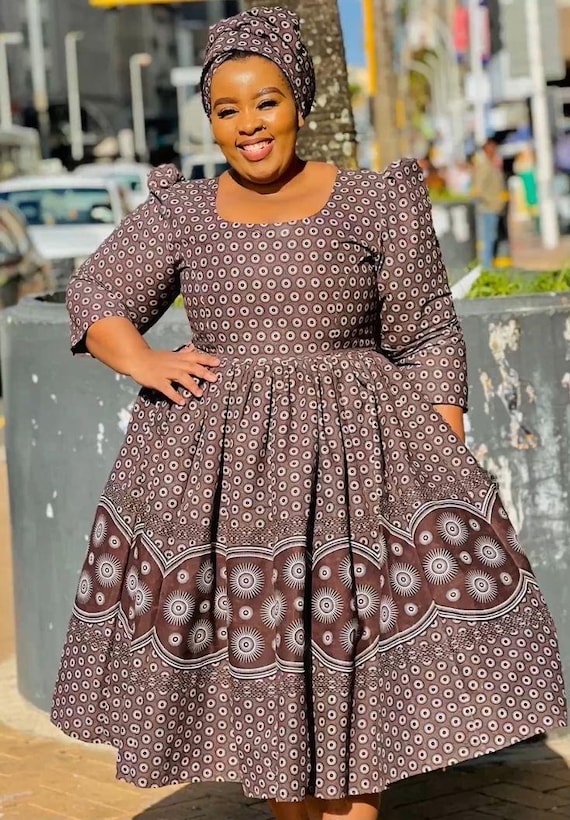 Seshoeshoe Dresses Traditional Dresses For Plus Size Ladies Brown