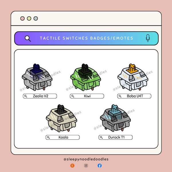 Tactile Switches Emotes and Badges (Twitch and Discord and more!)