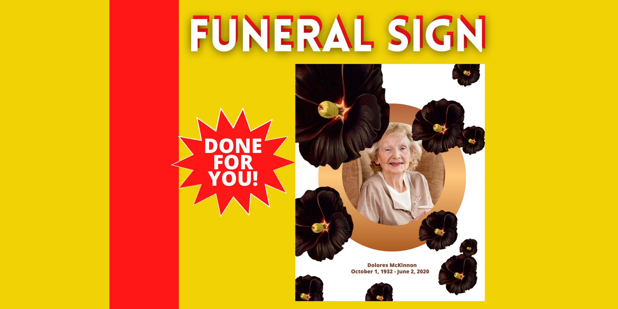 Beautiful Floral Funeral Sign Funeral Display Custom Etsy