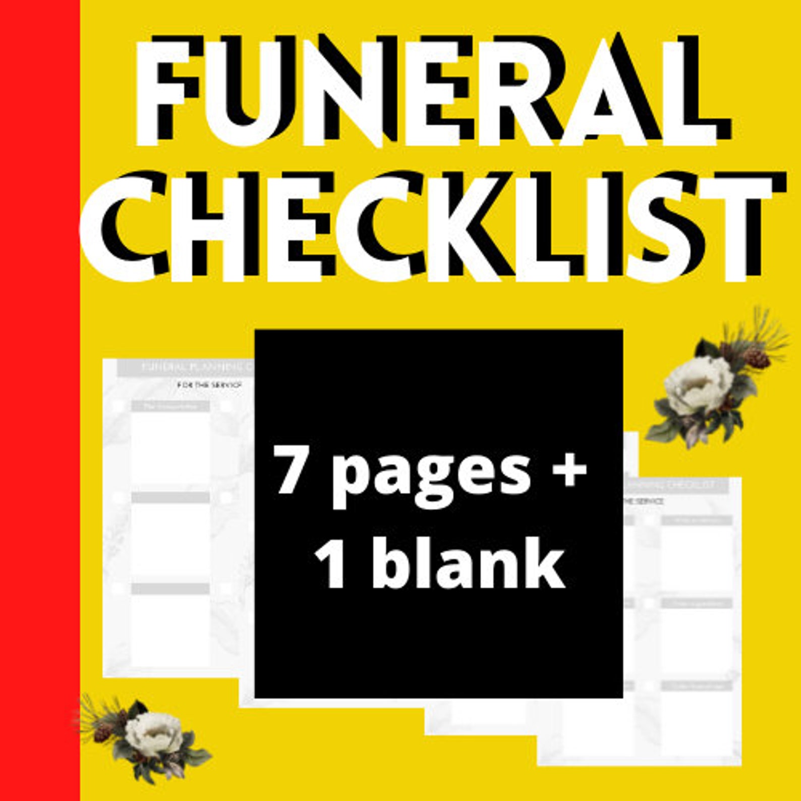 Funeral Preparation Checklist Funeral Checklist Celebration Etsy