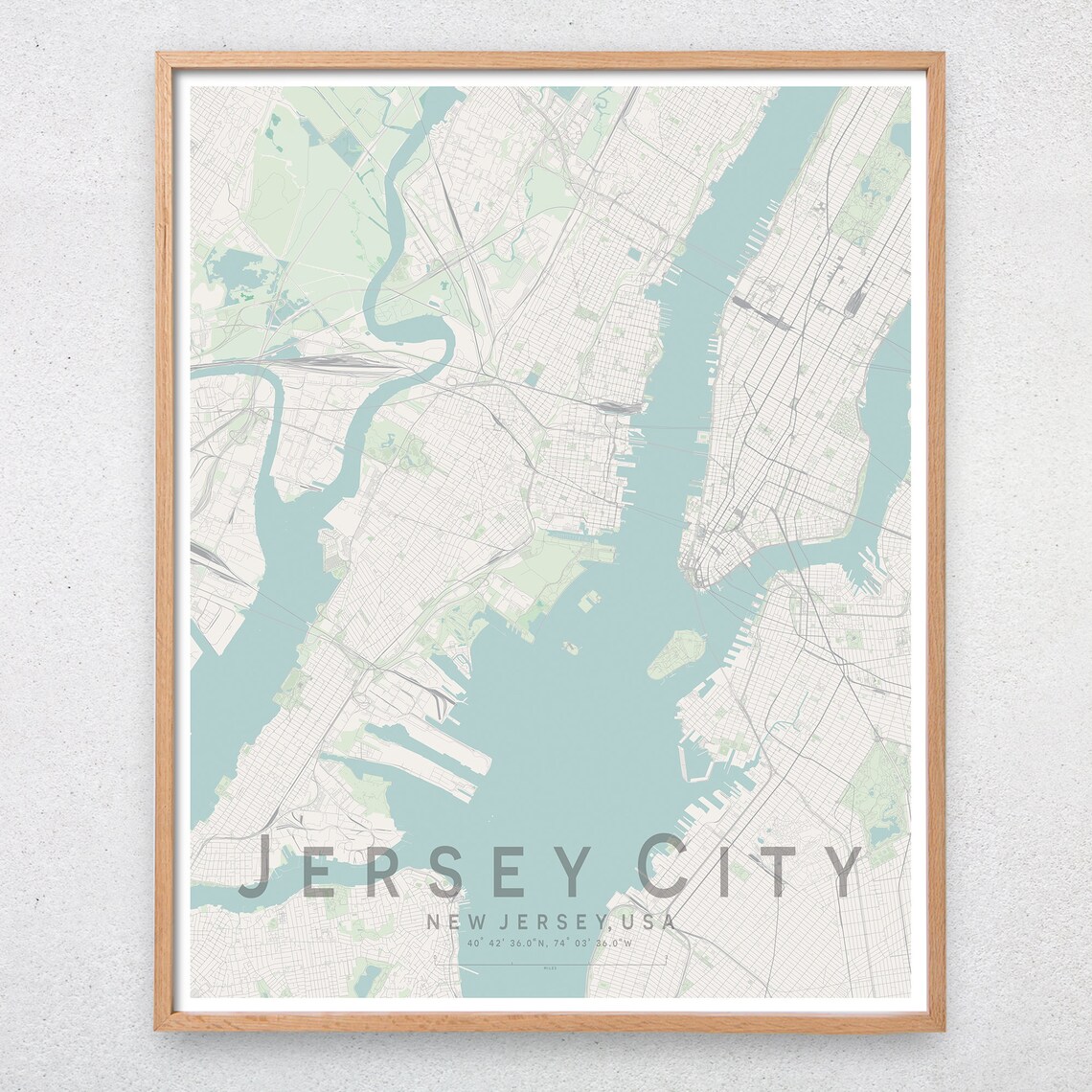 JERSEY CITY Map Print New Jersey City Map Print Wall Art - Etsy