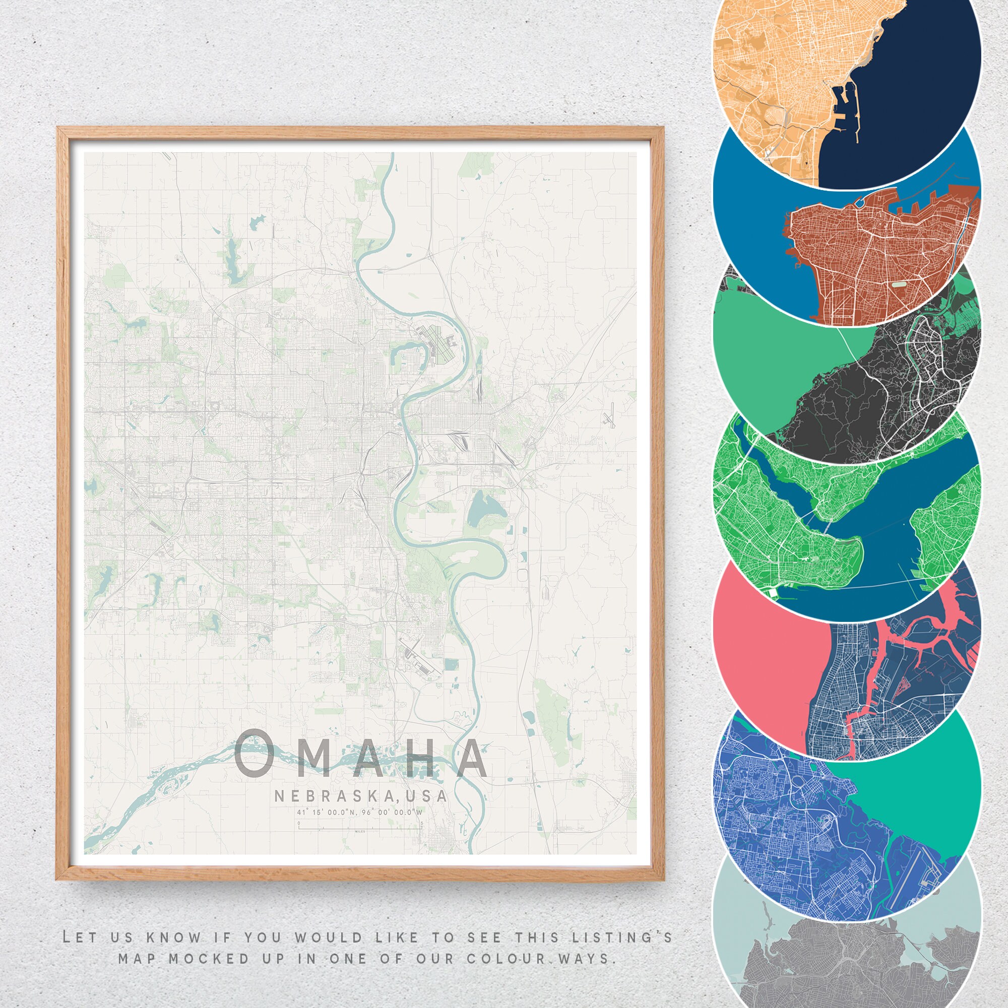 Omaha City Map Print - Etsy