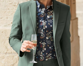 MEN GREEN SUIT - Men Wedding Suit - 2Piece Suit - Gift For Groom - Groom Wear Suit - Groomsmen Wedding Wear - Men Wedding Clothing