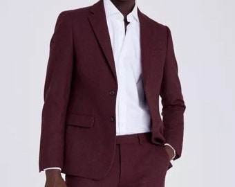 Abito da uomo MAROON SUIT - Abito da uomo in tweed - Abito da sposa - Abito in tweed per lo sposo - Abito in tweed marrone - Abiti in tweed - Abbigliamento da sposa da uomo