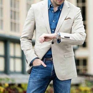 LINEN BLAZER - For Men - Men Linen Blazer - Linen Blazer For Men - Elegant Linen Blazer - Men Linen Clothing - Men Linen Coat - Gift For Men