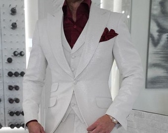 MEN WEDDING SUIT - Men Suit - Groom Suit - Elegant Men Suit - Men 3 Piece Suit - Men Prom Dress - Bespoke Dinner Suit - Slim Fit Suit