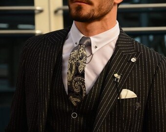 MEN SUIT - Men Black Suit - Black Stripe Suit - Men Wedding Clothing - Men Clothing - Designer Men Suit - Slim Fit Suit - Best Gift For Men