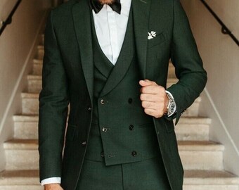 MEN GREEN SUIT - Green Wedding Suit - Men Prom Suit - Men Suit - Elegant Green Suit - Wedding Wear Suit - Slim Fit Suit - Men 3 Piece Suit