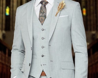 LINEN SUIT - Linen Wedding Wear - Linen Groom Suit - Linen Suit's - Men Wedding Suit - Linen 3Piece Groom Wear Suits - Groom Wear Suits