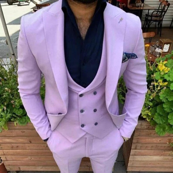 MEN SUIT - Lavender Suits - Wedding Wear Suit - Formal Fashion Suit - Groom Suits - Men's Suit - Men 3Piece Suit - Groom Suit's - Prom Suit