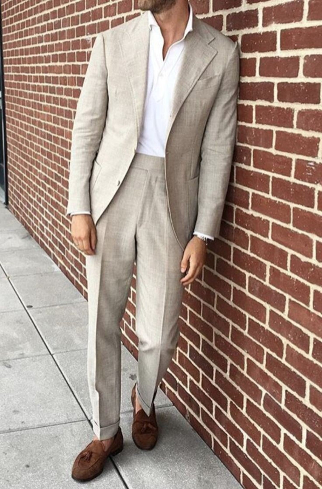 Men Linen Suit Summer Wedding Suit Groom Wear Suit Linen Etsy