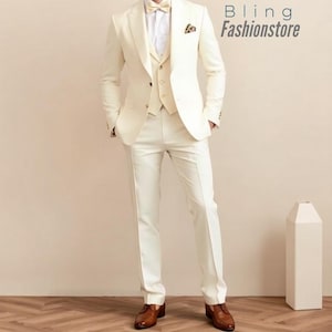 Men Linen Suit - Linen Wedding Suit - Groom Wedding Suit - Suit For Men - Linen Suits - Gift For Groom - Three Piece Suit - Men&#39;s Clothing