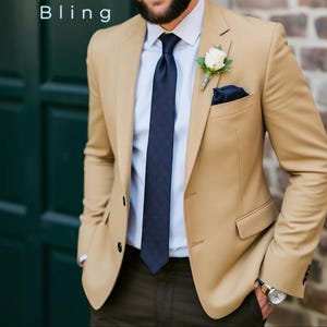 Men&#39;s Blazer - Groom Wedding Wear - Party Wear Jacket - Blazer For Men - Gift For Groom - Stylish Men Blazer - Jacket For Prom Ivory Blazer