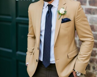 Ivory Wedding Party Wear Blazer For Groom - Men's Blazer
