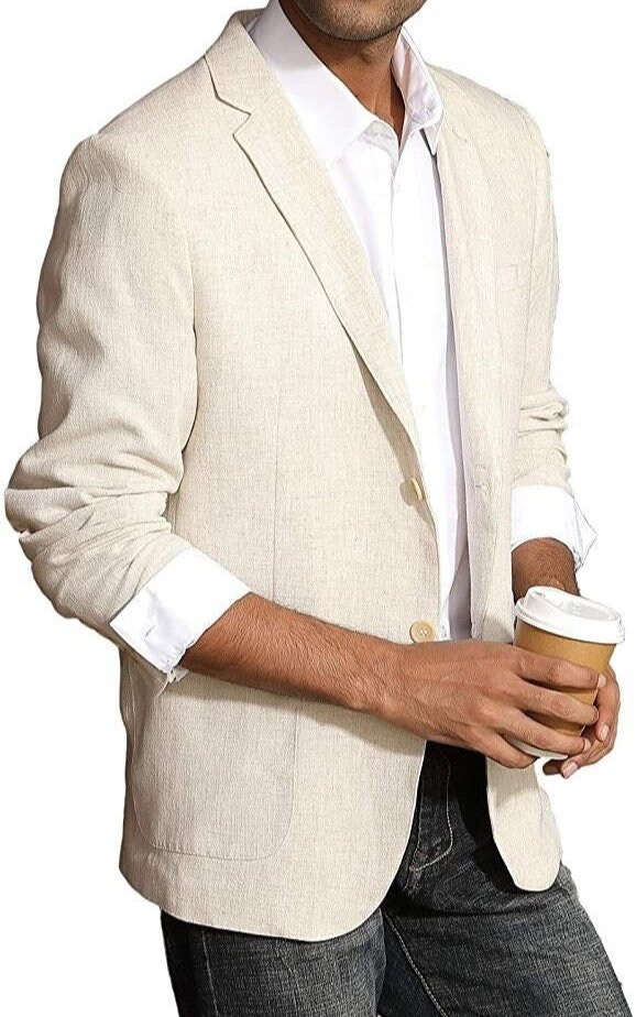 White linen deals sport coat