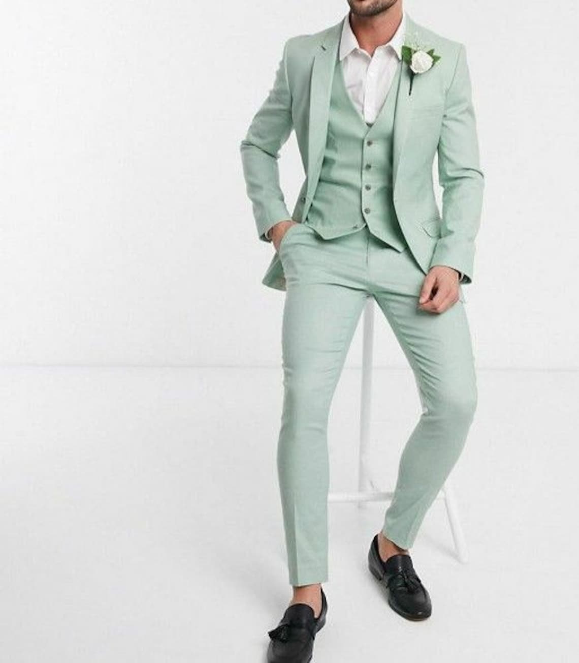 COSTUME HOMME Costume Vert Menthe Costume Vert Sauge Etsy France