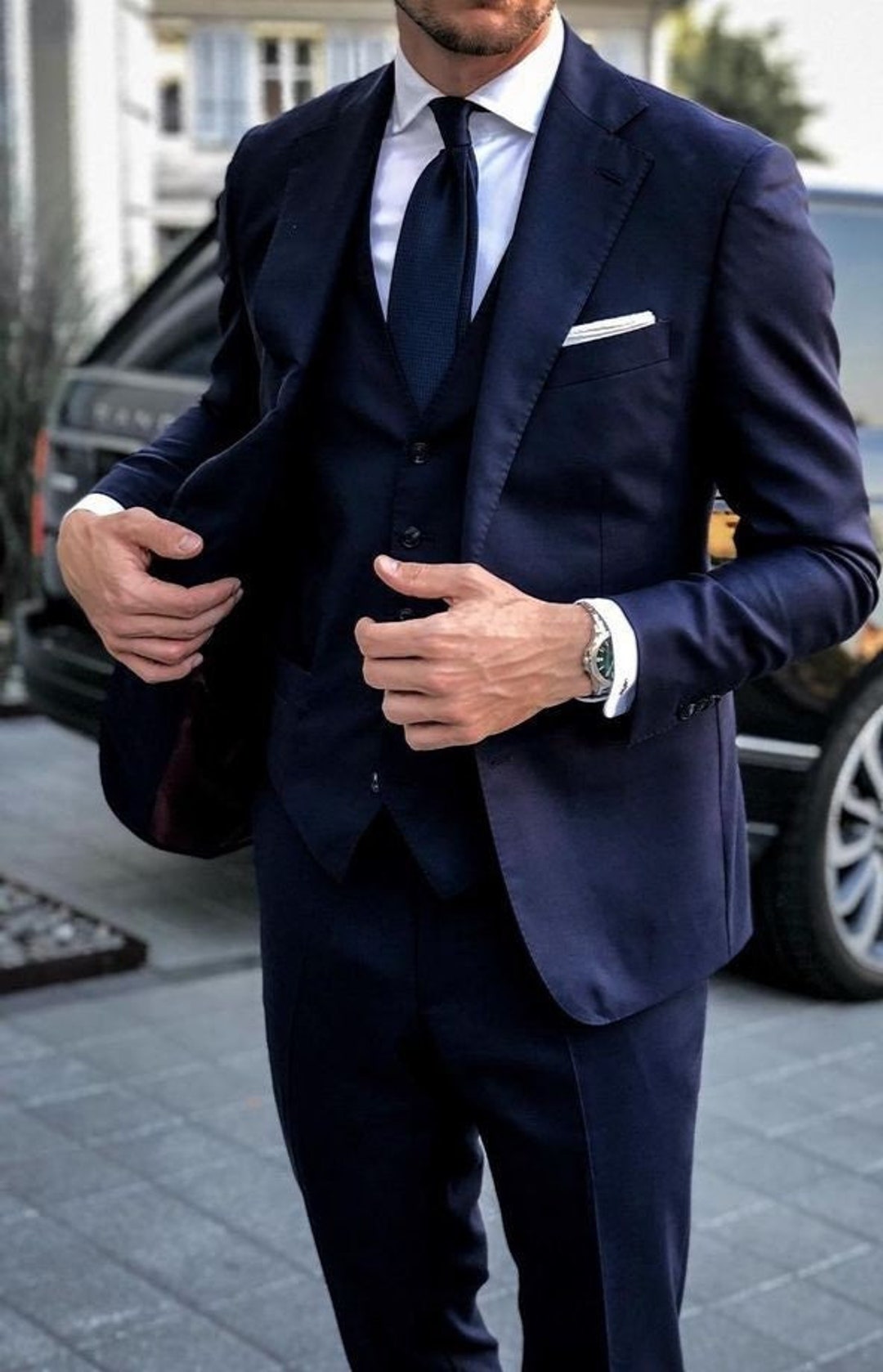 ELEGANT BLUE SUIT Men Suit Gentleman Suit Groom Wedding - Etsy