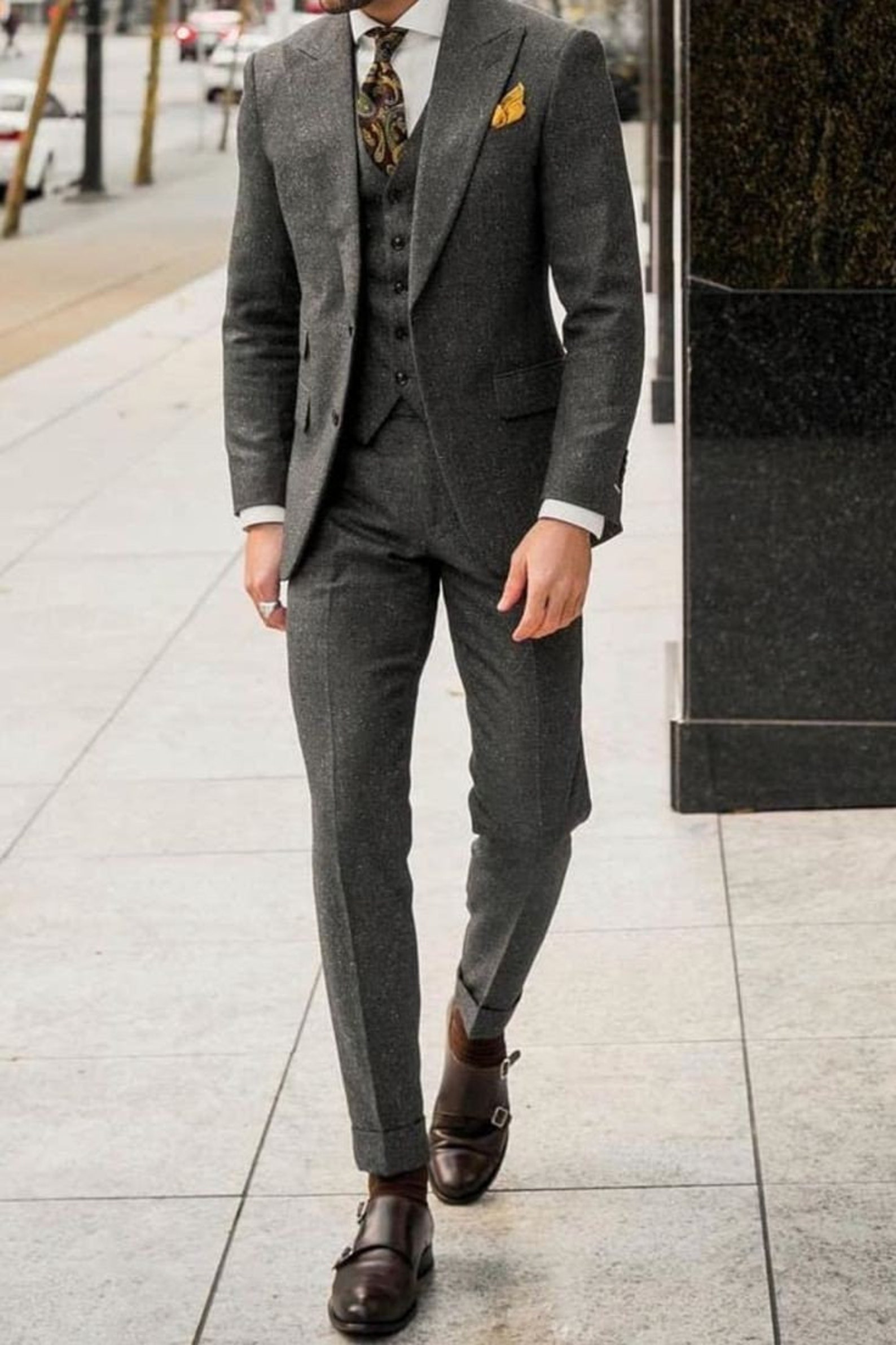 MEN WOOL SUIT Men Suit Men Tweed Suit Men 3piece Suit Etsy