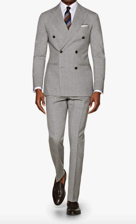 Grey double deals breasted jacket