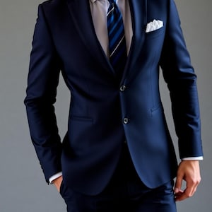 Slim Fit Suit - Men Wedding Suit - Groom Wedding Suit - Party Wear Suit - Suit For Groom - Blue Wedding Suit - Men Blue Suit - Suit For Prom