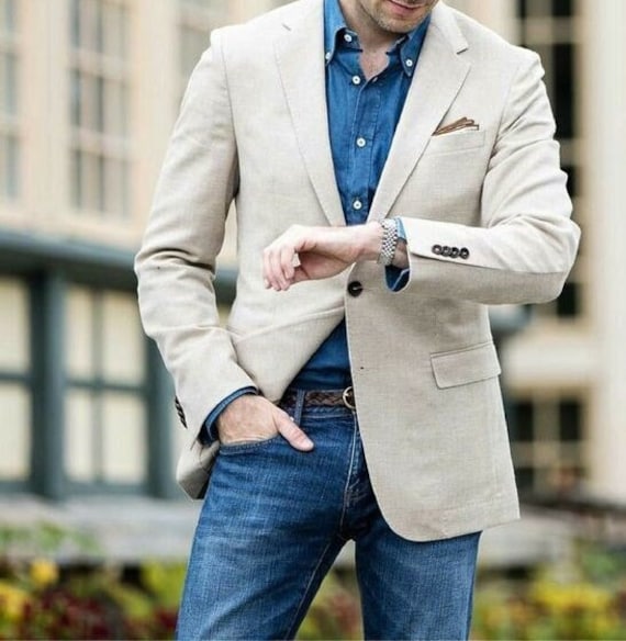 LINEN BLAZER for Men Men Linen Blazer Linen Blazer for Men Elegant Linen  Blazer Men Linen Clothing Men Linen Coat Gift for Men 