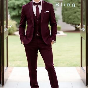 Burgundy Men Suit - Wedding Wear Suits - Gift For Groom - Party Wear Suit - Men Wedding Suit - Groom Wedding Suit - Slim Fit Suit - PromSuit