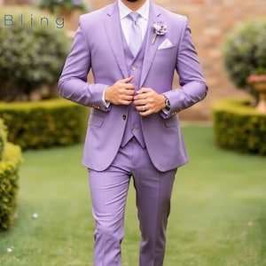 Men&#39;s Suit - Men Lavender Suit - Lavender Wedding Suit - Suit For Groom - Party Wear Suit - Bespoke Elegant Suit - Suit For Groom - PromSuit