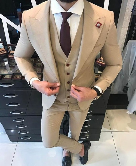 MEN STYLISH SUIT Men Designer Three Piece Suit Wedding Wear Suit Best Gift  for Him Elegant Suit Men Dinner Suit Slim Fit Suit 