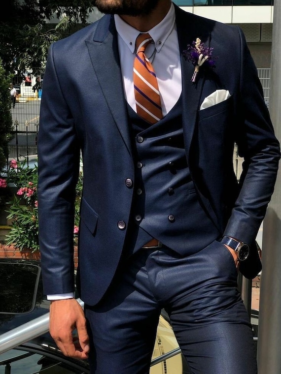 Men's Stylish One Button Black Suit