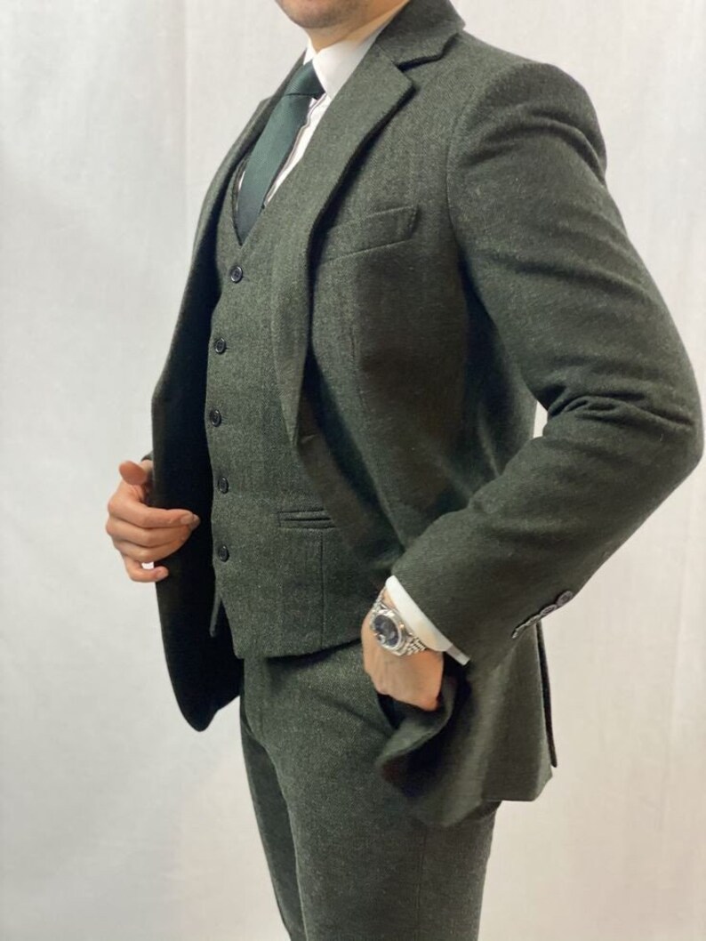 Green Tweed Suit Elegant Green Suit Green Tweed Groom Suit Etsy