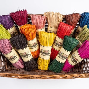 Rafia natural de 90 m - Colores variados - Envoltura de regalos y manualidades - Nutscene