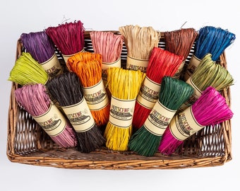 90m Natural Raffia - Assorted Colours - Gift Wrapping & Crafts - Nutscene
