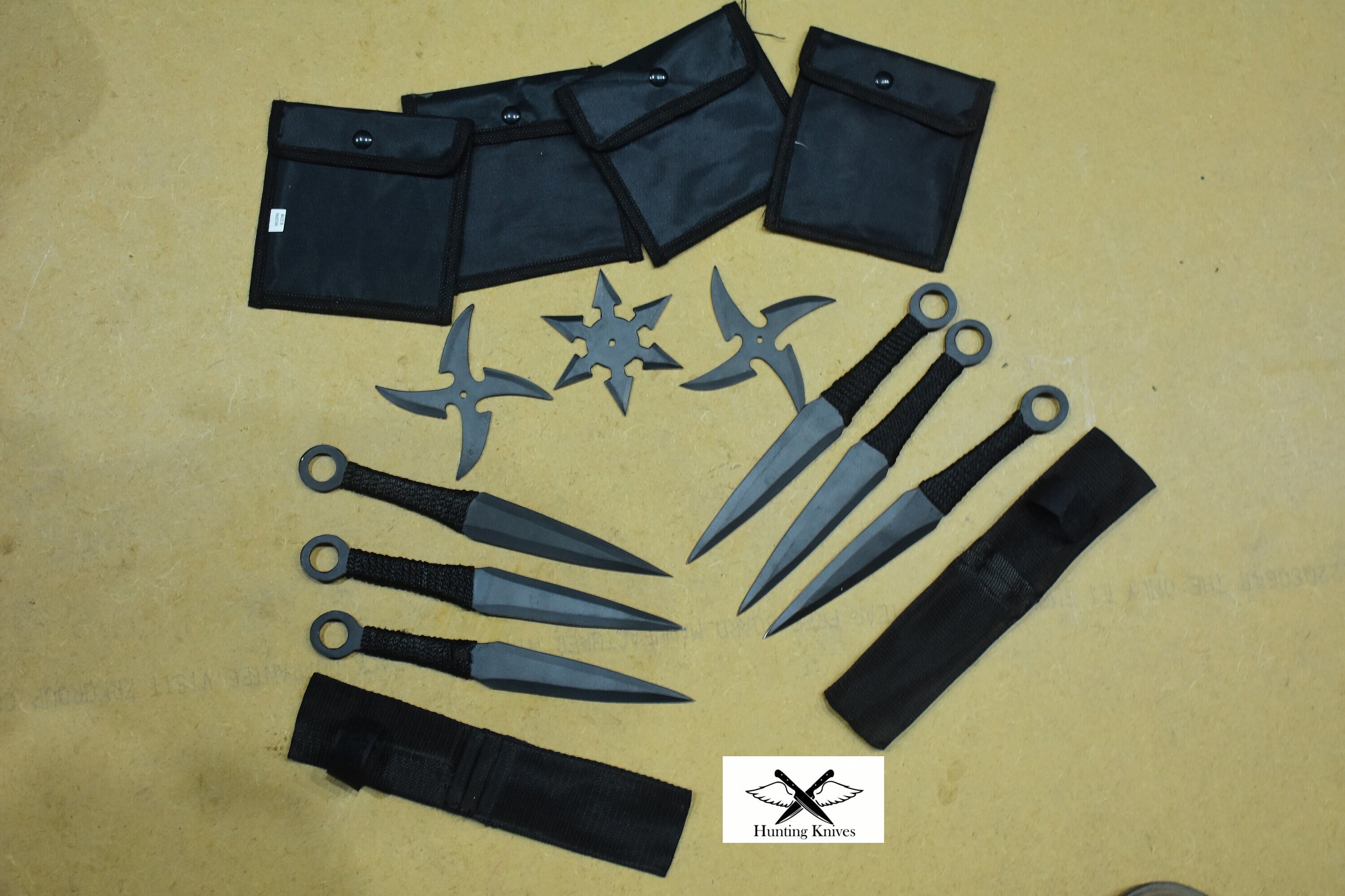 3 COLOR 3PC 7.25 TACTICAL RESCUE Knife SET NINJA KUNAI Hunting +Sheath