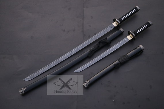 Espada Katana Damasco, Espada Samurai, Espada hecha a mano, Espada Ninja,  Mango de madera real Espada larga y mini lista para la batalla, Espadas  maestras japonesas -  México