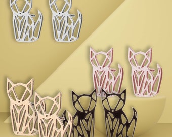 Geometric Fox Earrings