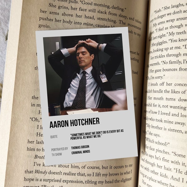 Aaron HOTCHNER Character Card Bookmark | Movie Poster Style Bookmark | Book Lover Gift, Bookstagram