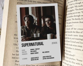 SUPERNATURAL TV Show Poster Card Bookmark / TV Show Poster Style Bookmark / Book Lover Gift, Bookstagram