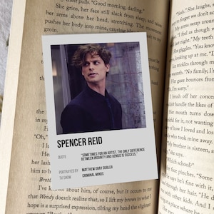 Spencer REID Character Card Bookmark | Movie Poster Style Bookmark | Book Lover Gift, Bookstagram