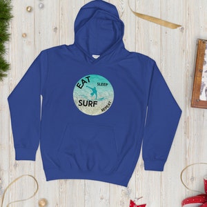 Eat Sleep Surf Repeat Kids Hoodie