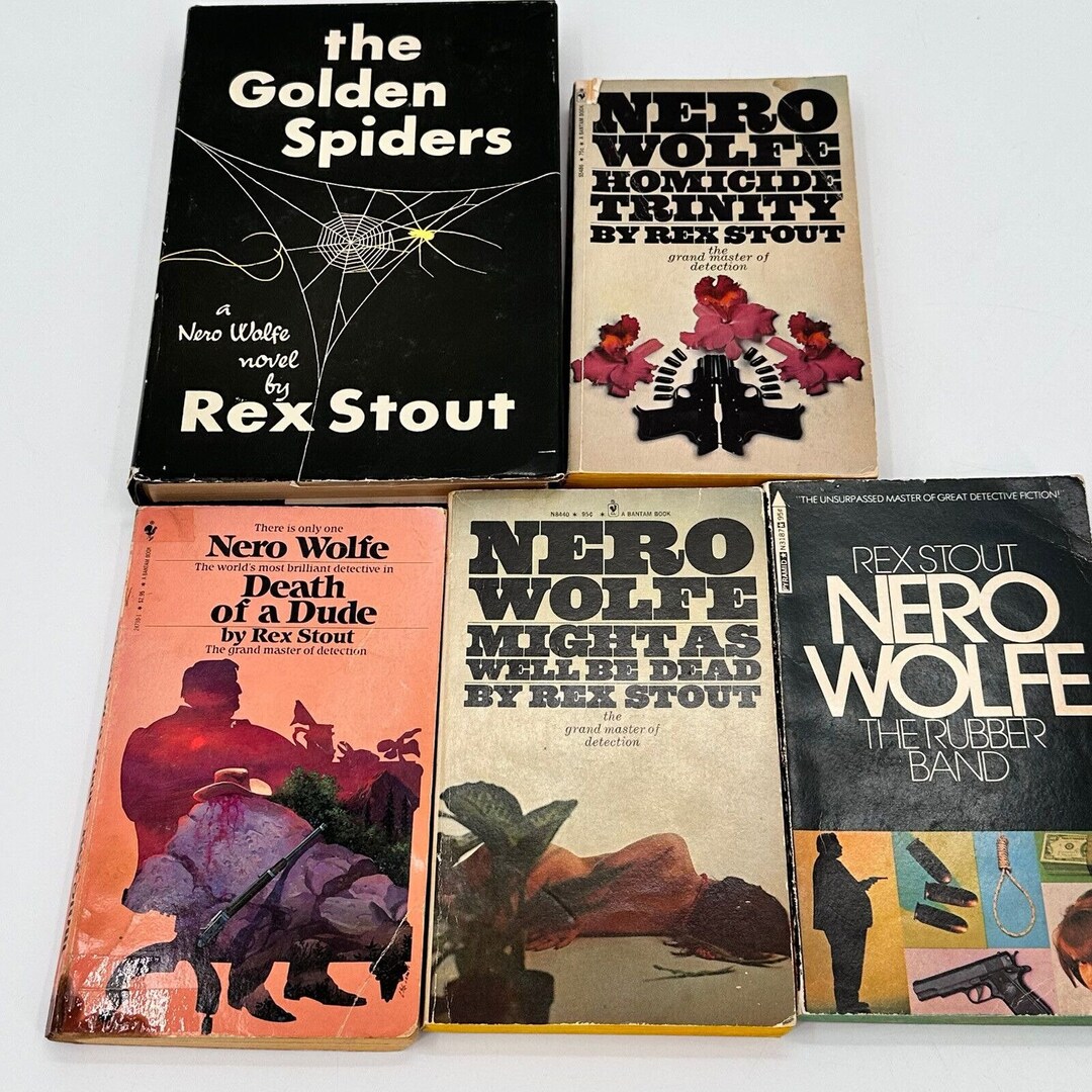 5 Rex Stout Nero Wolfe Books Golden Spiders Homicide Rubber - Etsy