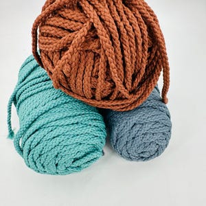 Bonnie Macrame Braid Craft Cord MIXED Lot BROWN BLUE Pepperell Vintage 6mm