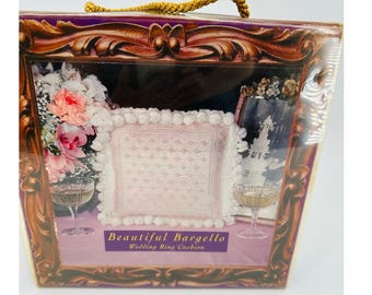 Schöne Bargello Hochzeit Ring Kissen Kit Handarbeiten Vintage Rosa SILK!