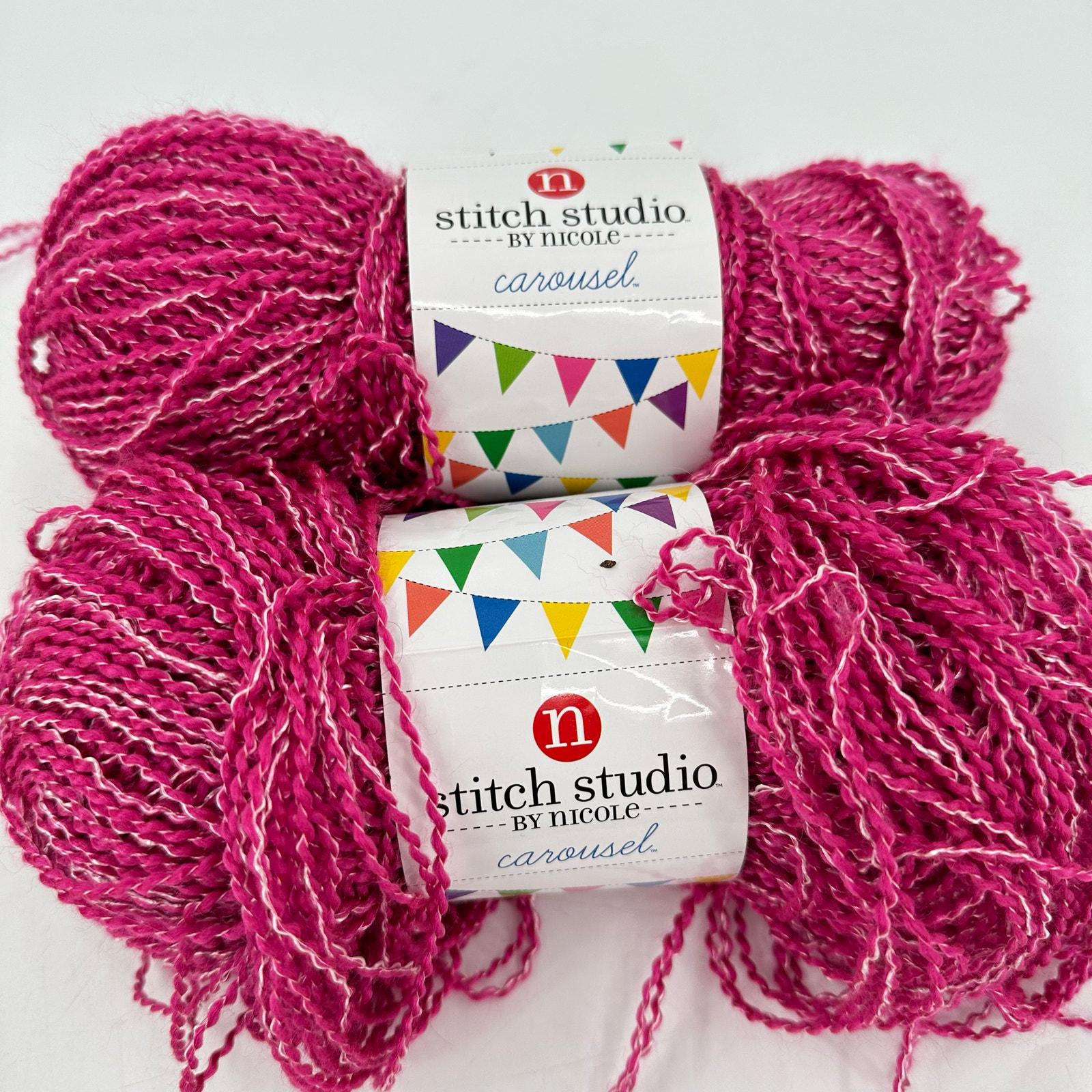 Stitch Studio By Nicole Yarn Stitch Studio By Nicole CAROUSEL Yarn Dark Pink White #14 Strawberry #2  Light