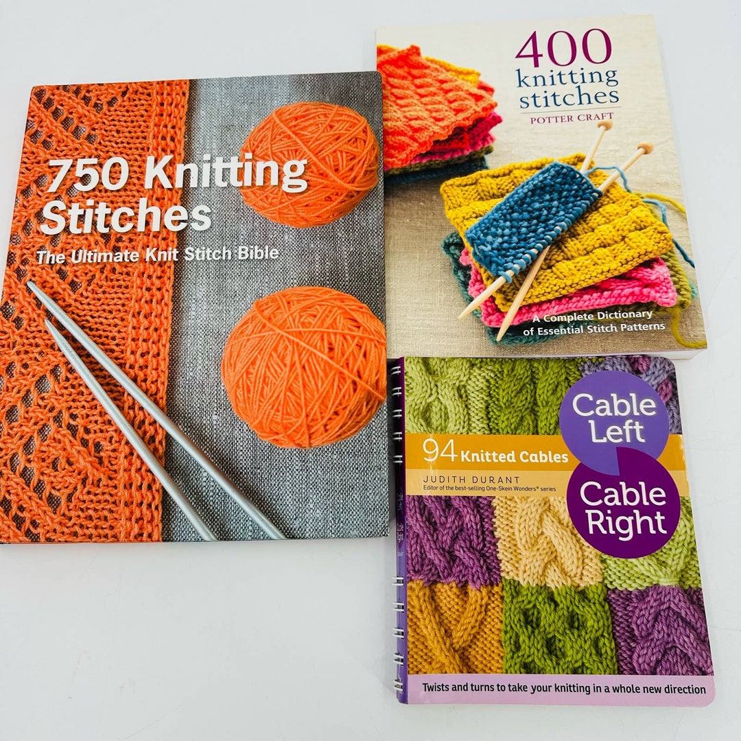3 Knitting Stitch Patterns 750 Knitting Stitch Cables Etsy