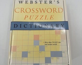 Webster's Crossword Puzzle Dictionary Vintage 1999 HBDJ Gramercy Reference