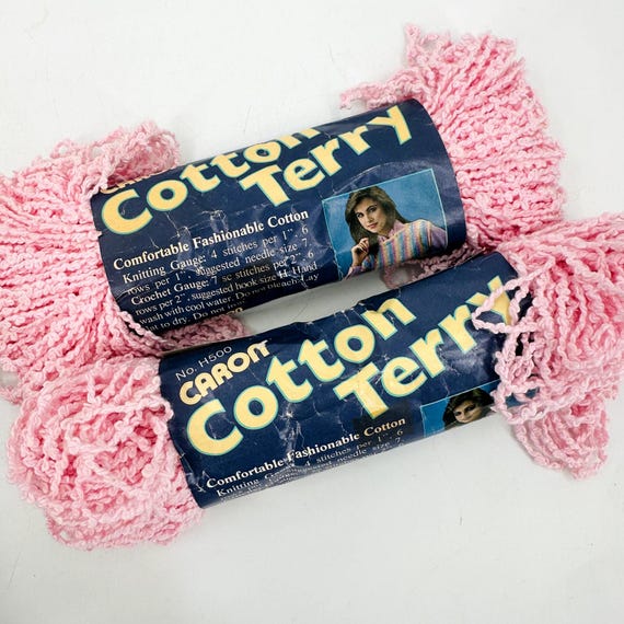 Caron Cotton Terry Yarn #5009 Soft Pink Cotton/rayon Vintage Made Caron Cotton Terry Yarn #5009 Soft Pink Cotton/rayon Vintage Made