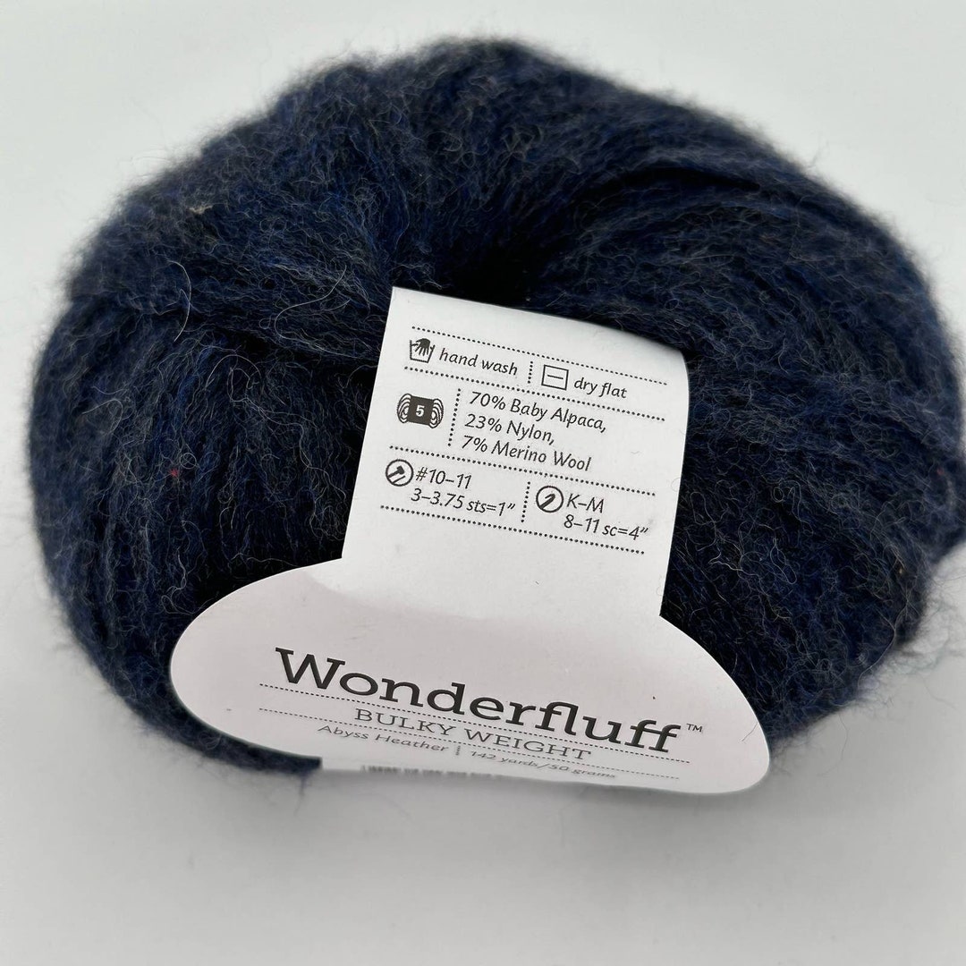 Knit Picks WONDERFLUFF Abyss Heather Dark Navy Blue Yarn Baby Alpaca