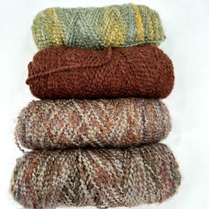 Lion Brand Homespun Mixed Lot Bulky Yarn Earthy Neutrals Green Brick Red 4 Skein