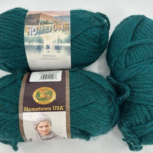 3 Lion Brand Yarns Hometown USA Yarn MONTPELIER PEACOCK Blue Super Bulky